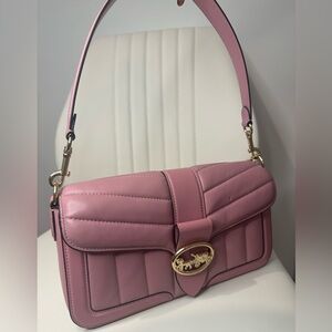 COACH Pink Shoulder Bag, Gold